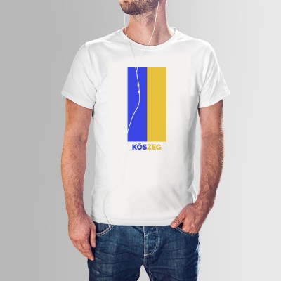 Kéksárga Kőszeg férfi póló