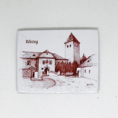 Rajzolt hűtőmágnes Kőszeg Jurisics-vár